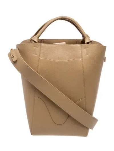 Pre-owned Oleada Leather Top Handle Bag In Neutral