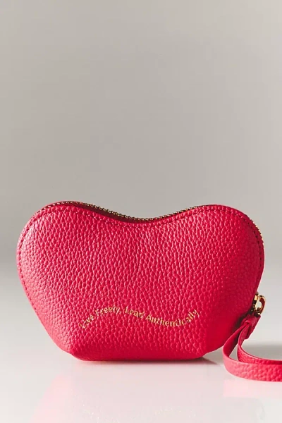 Oleada Mini Heart Cosmetic Bag In Pink