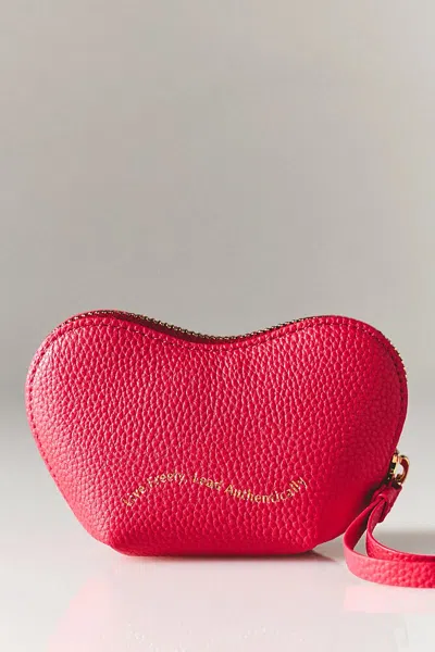 Oleada Mini Heart Cosmetic Bag In Red