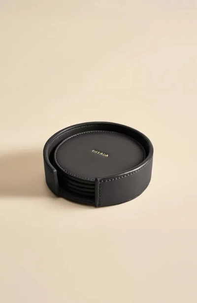 Oleada Sip N Stay Coasters Set Of 4 In Black