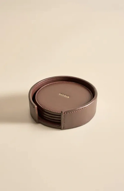 Oleada Sip N Stay Coasters Set Of 4 In Brown