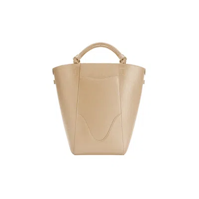 Oleada Women's Marina Leather Bucket Bag Champagne In Neutral