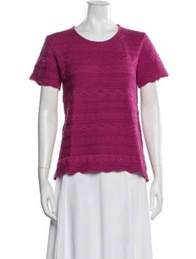 Pre-owned Oleana Merino Wool Patterned Sweater In Pink