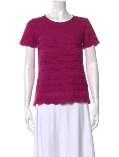 Pre-owned Oleana Merino Wool Patterned Top In Pink