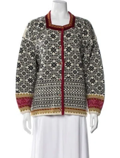 Pre-owned Oleana Wool Patterned Jacket In Neutral