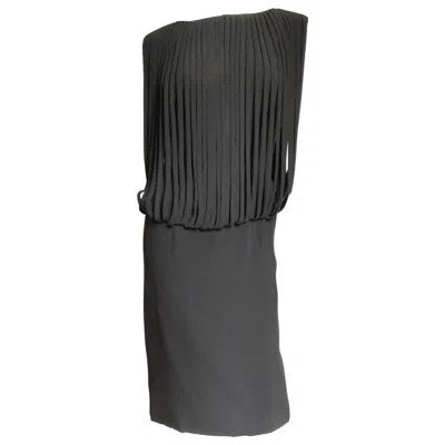 Pre-owned Oleg Cassini 1950s Cage Bodice Dress In Black