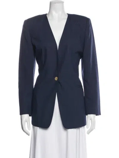 Pre-owned Oleg Cassini Blazer In Blue
