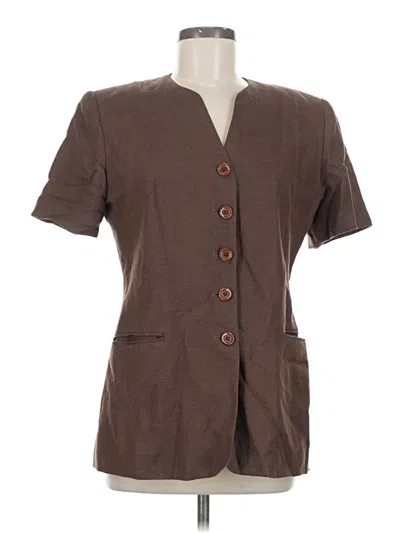 Pre-owned Oleg Cassini Blazer Jacket In Brown