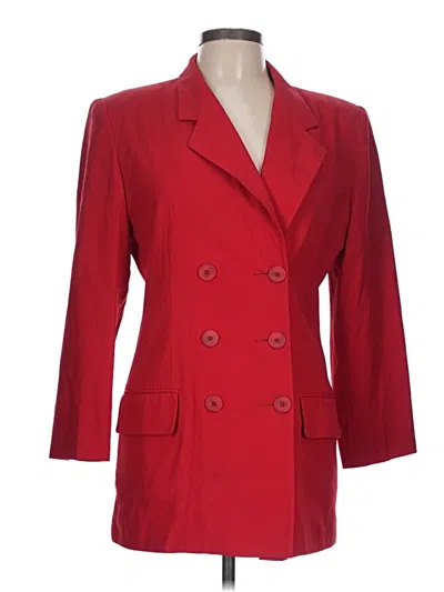 Pre-owned Oleg Cassini Blazer Jacket In Red