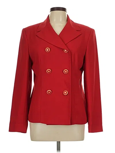 Pre-owned Oleg Cassini Blazer Jacket In Red