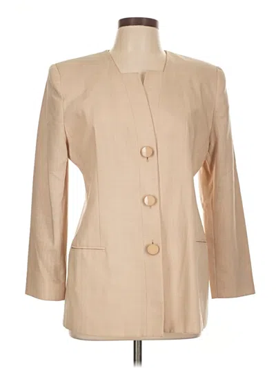 Pre-owned Oleg Cassini Blazer Jacket In Tan