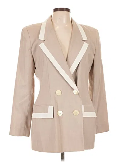 Pre-owned Oleg Cassini Blazer Jacket In Tan
