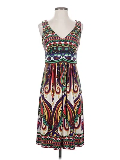 Pre-owned Oleg Cassini Casual Dress In Brown