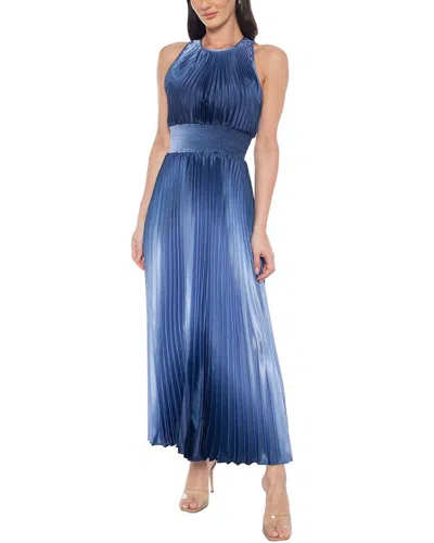 Oleg Cassini Charmeuse Maxi Dress In Blue