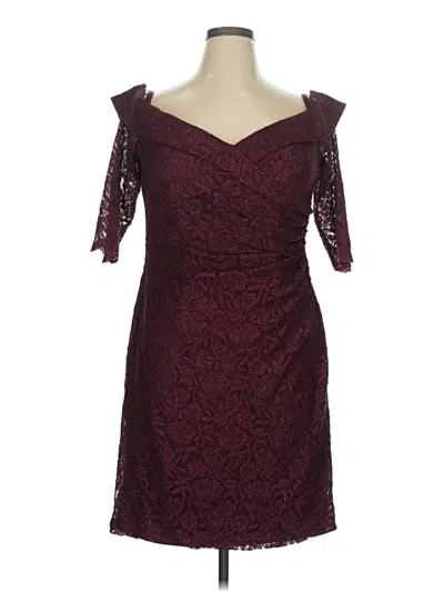 Pre-owned Oleg Cassini Cocktail Dress In Burgundy