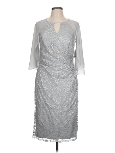 Pre-owned Oleg Cassini Cocktail Dress In Silver