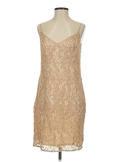 Pre-owned Oleg Cassini Cocktail Dress In Tan