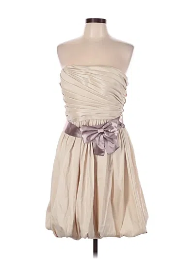 Pre-owned Oleg Cassini Cocktail Dress In Tan