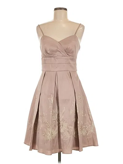 Pre-owned Oleg Cassini Cocktail Dress In Tan