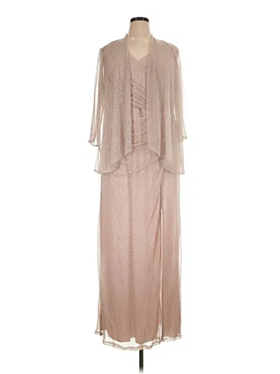 Pre-owned Oleg Cassini Cocktail Dress In Tan