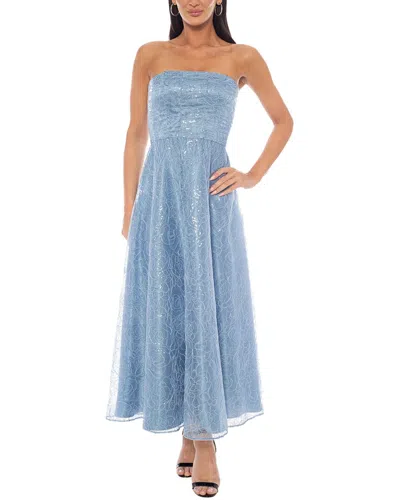 Oleg Cassini Embellished Maxi Dress In Blue