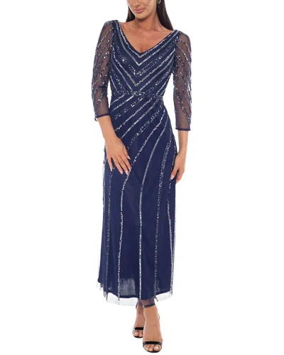 Oleg Cassini Embellished Maxi Dress In Multi