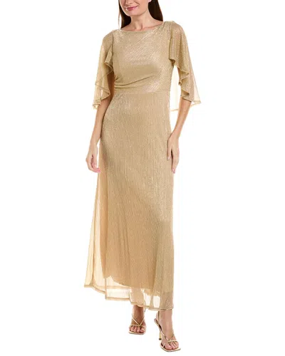 Oleg Cassini Embellished Maxi Dress In Nude