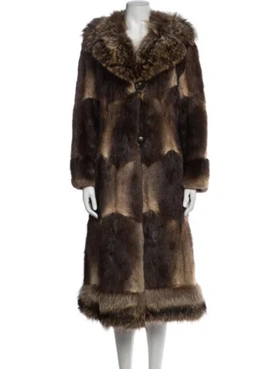 Pre-owned Oleg Cassini Fur Fur Coat In Brown
