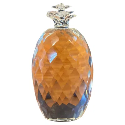 Pre-owned Oleg Cassini Hollywood Regency Crystal Pineapple Paperweight By  In Brown