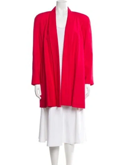 Pre-owned Oleg Cassini Linen Coat In Red