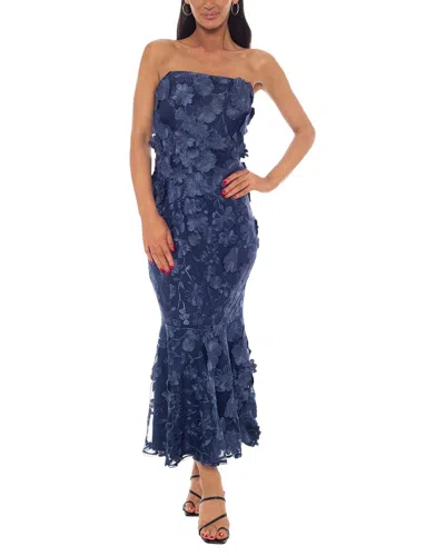 Oleg Cassini Maxi Dress In Blue