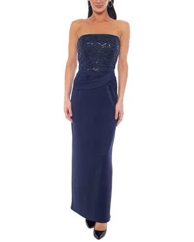Oleg Cassini Maxi Dress In Navy