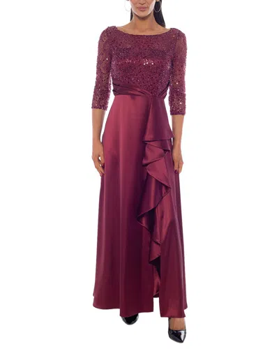 Oleg Cassini Maxi Dress In Wine