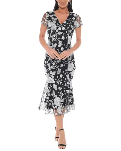 Oleg Cassini Midi Dress In Black