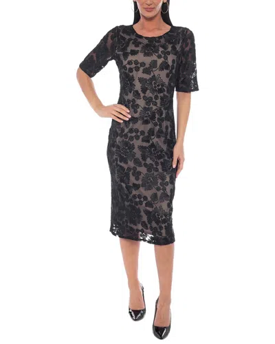 Oleg Cassini Midi Dress In Black