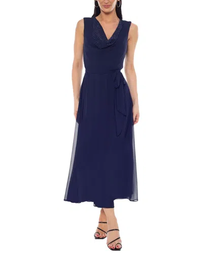 Oleg Cassini Midi Dress In Blue