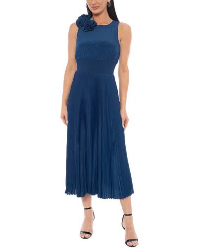 Oleg Cassini Midi Dress In Blue