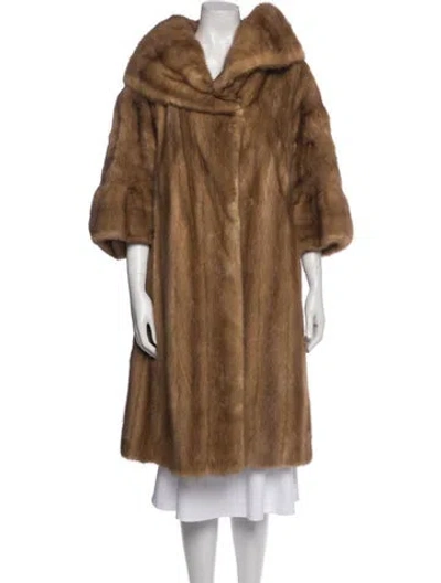 Pre-owned Oleg Cassini Mink Fur Coat In Brown