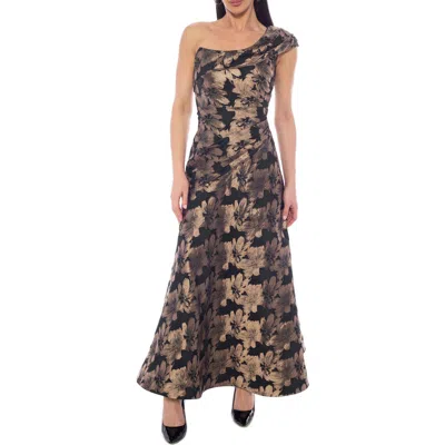 Oleg Cassini One-shoulder Gown In Gold