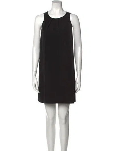 Pre-owned Oleg Cassini Scoop Neck Mini Dress In Black
