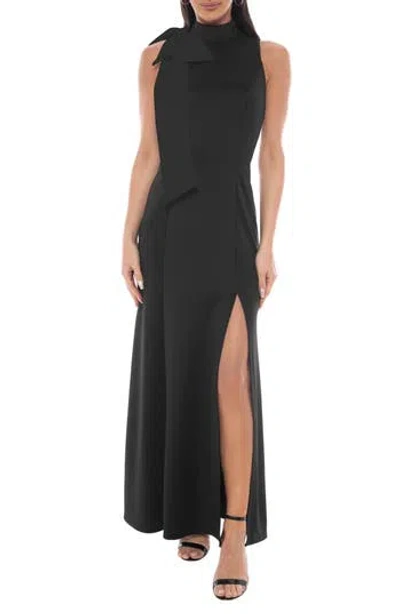 Oleg Cassini Side Bow Gown In Black