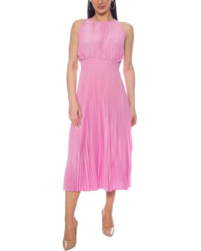 Oleg Cassini Smocked Midi Dress In Pink