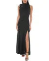 Oleg Cassini Solid Maxi Dress In Black
