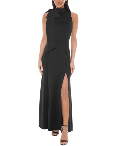 Oleg Cassini Solid Maxi Dress In Black