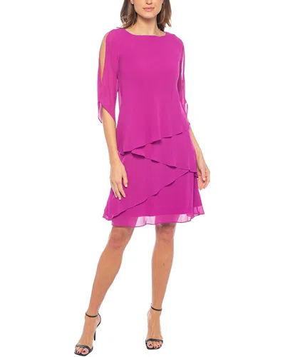 Oleg Cassini Solid Mini Dress In Pink