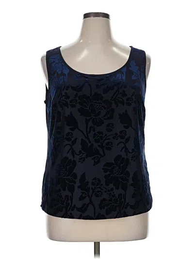 Pre-owned Oleg Cassini Tank Top Blue Strapless Neckline Tops