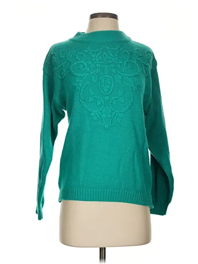 Pre-owned Oleg Cassini Turtleneck Sweater In Teal