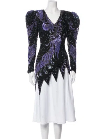 Pre-owned Oleg Cassini Vintage 1980's Top In Multi