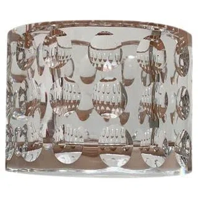 Pre-owned Oleg Cassini Vintage Glass Crystal Candleholder By  In Gray