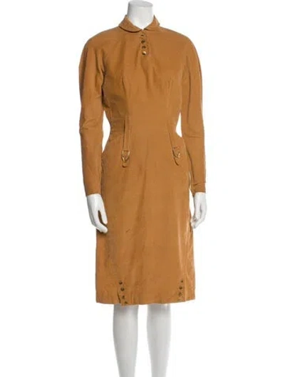 Pre-owned Oleg Cassini Vintage Knee-length Dress In Neutral